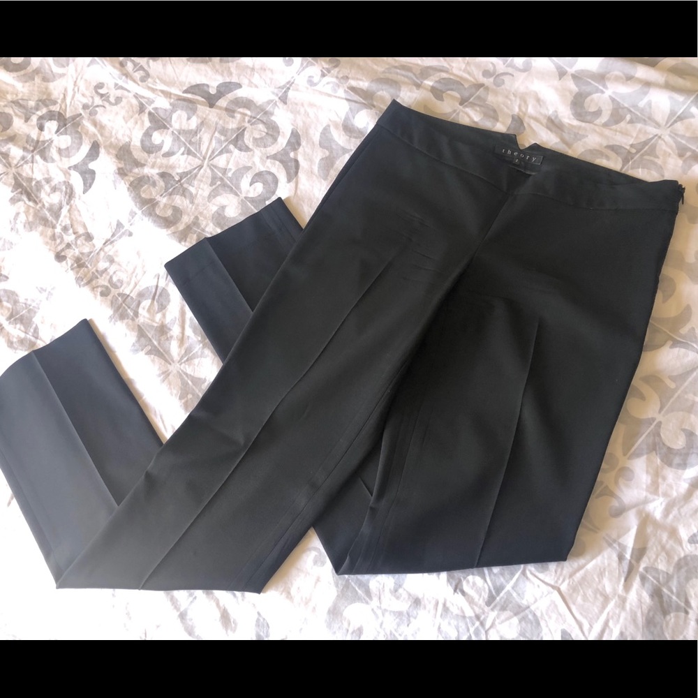 Theory Straight Leg Black Trousers sz 4